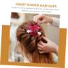 Beaupretty 4-Piece Heart-Shaped Hair Clips, Red Crocodile Clips view 3