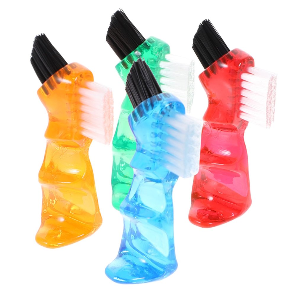 4-Pack Double-Head Plastic Denture Brushes
