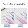 Antistatic Stainless Steel Angled Nail Tweezers, Blue, BH01 view 2