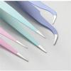 Antistatic Stainless Steel Angled Nail Tweezers, Blue, BH01 view 4