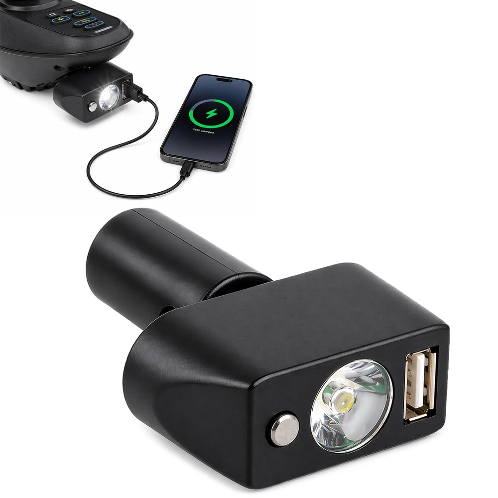 Electric Wheelchair LED Light with 3-Pin XLR Plug, High Brightness, Adjustable Angle