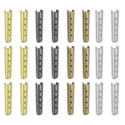 PATIKIL 24-Pc Shoelace Aglets, Silver, Black, Bronze, Gold