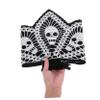FRCOLOR 2-Piece Crochet Bandana Headbands for Women, Skull and Spiderweb Design, Black view 4