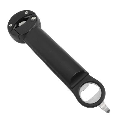 Retractable Adjustable Stainless Steel Jar Opener for Home Kitchens, Black
