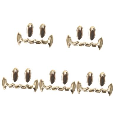 Healeved 5 Sets Hip-Hop Fake Gold Teeth and Halloween Mouth Grills for Cosplay Parties