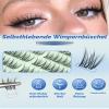 Obeyalash Self-Adhesive Lash Extensions Set with Tweezers, 12 mm Press-On Lash Clusters, No Glue Needed, DIY 3-Second Application (J09) view 2