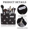 MOTIBACK Women's Cosmetic Bag, Cotton Leopard Print Makeup Bag with Zipper, Black view 3