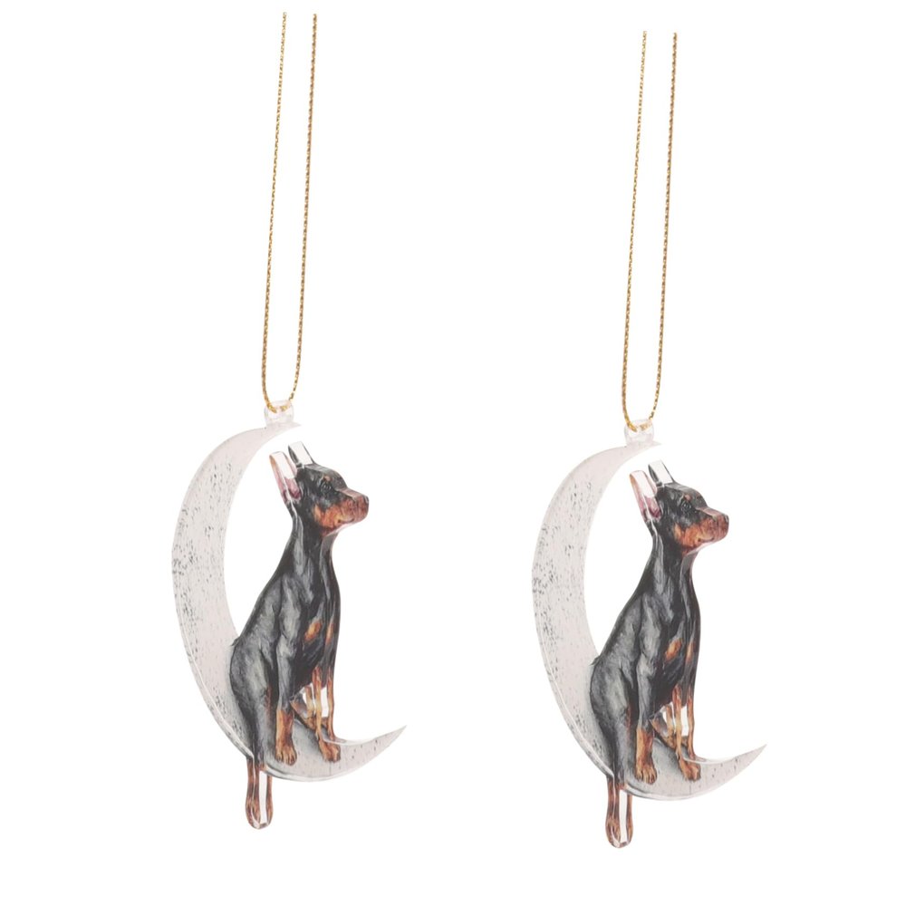 Anneome 2-Pack Dog Moon Pendant