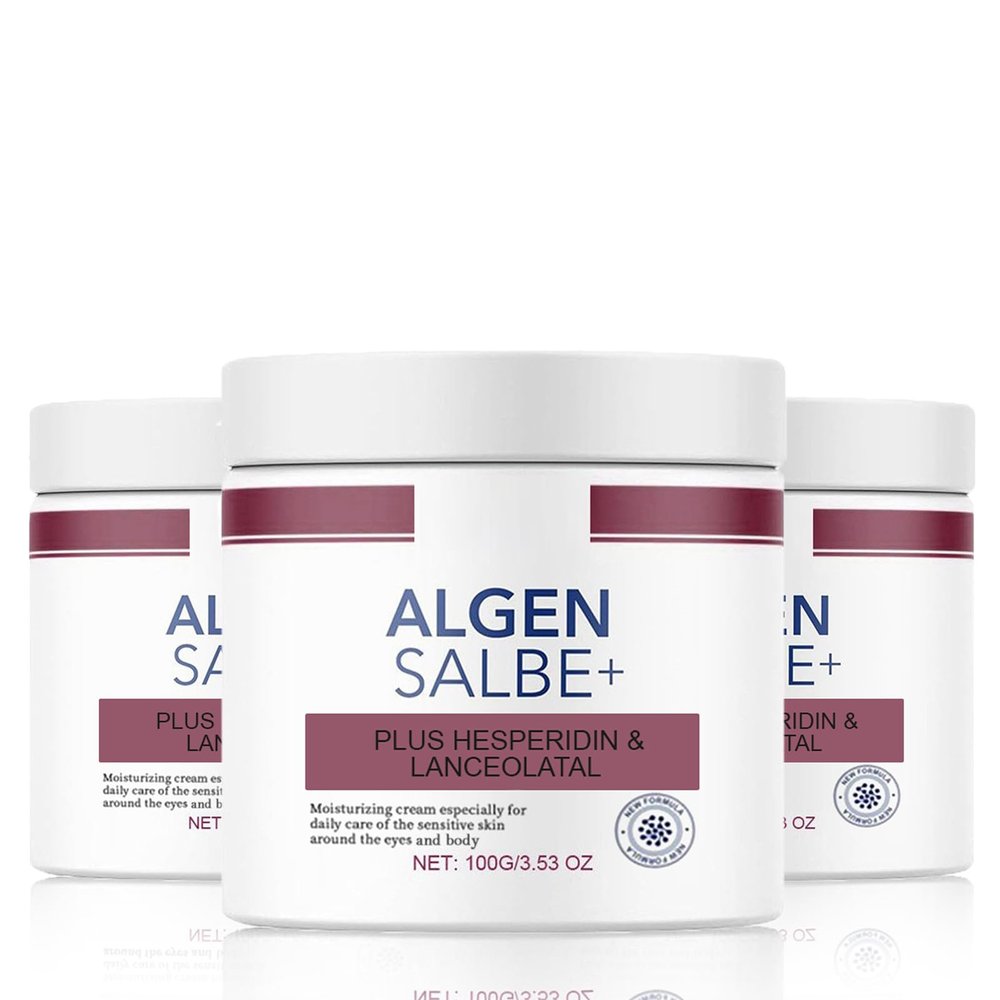 Algae Ointment for Spider Veins, Legs, Varicose Veins Cream, Refreshing and Relaxing Care for Swollen and Tired Legs (3-Pack, 300 g)