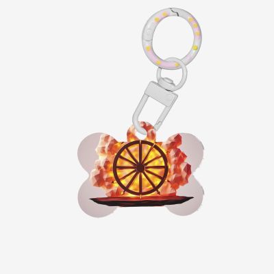 The Wheel of Ixion Personalized Pet ID Tags, Bone-Shaped Acrylic, White, Size M