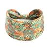 Boho Headband, Stretch Paisley Bandana, Criss-Cross Knotted Hair Wrap, Green, 1 Pack view 1