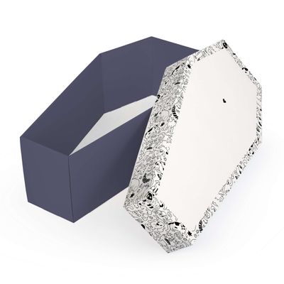 FOLDZILLA Cardboard Pet Casket for Dogs, Cats & Small Animals, 61 x 31 x 21 cm, Gray-Cream