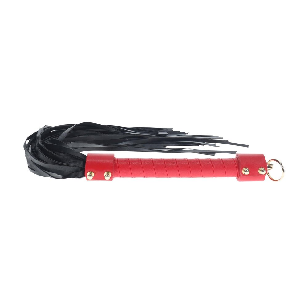 Ouch! by Shots Milan Collection Flogger - Black/Red