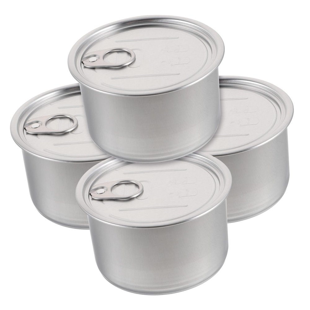 HOMOBABE 4-Pack Aluminum Storage Cans for Cat Food and Treats