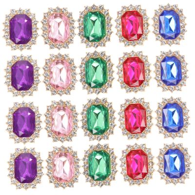 NOLITOY Rhinestone Shoelace Charms, 20-Piece Alloy and Acrylic Set