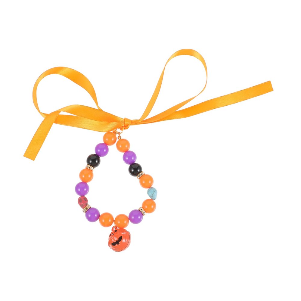 Toddmomy Adjustable Halloween Cat Collar with Pumpkin Pendant