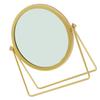 Round Cosmetic Mirror with Sturdy Metal Base, Gold, for Desk view 1