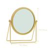 Round Cosmetic Mirror with Sturdy Metal Base, Gold, for Desk view 3