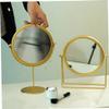 Round Cosmetic Mirror with Sturdy Metal Base, Gold, for Desk view 4