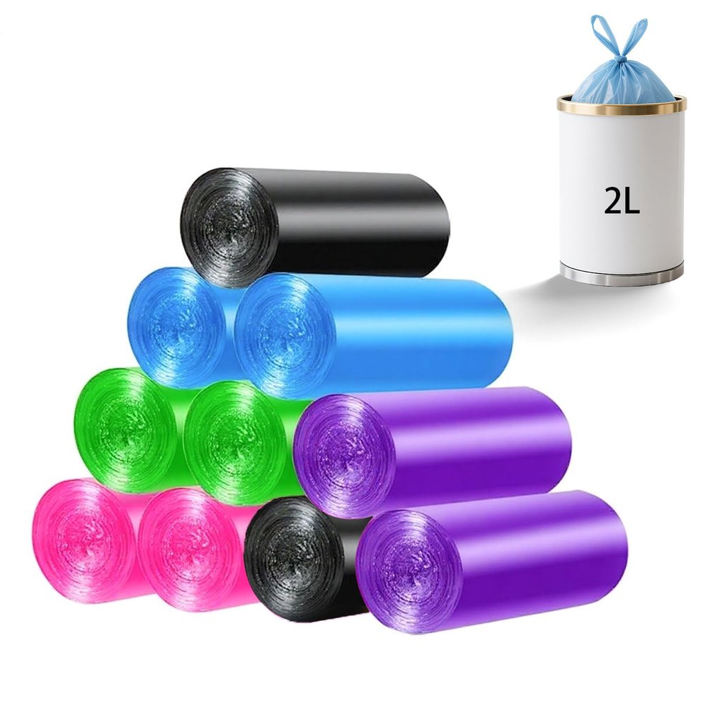 200 Small Trash Bags, 23 L, 35 × 45 cm, with Drawstring, Tear-Resistant