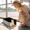 Travel Cat Litter Box Tray with Rigid Base and Zipper view 2