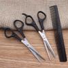 ACOGEDO Premium Hair Cutting Scissors Set with Thinning Scissors and Comb, Black view 2