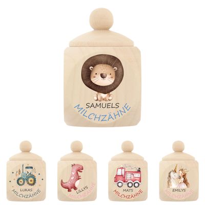 FeierZwerge Personalized Wooden Baby Tooth Box for Boys and Girls