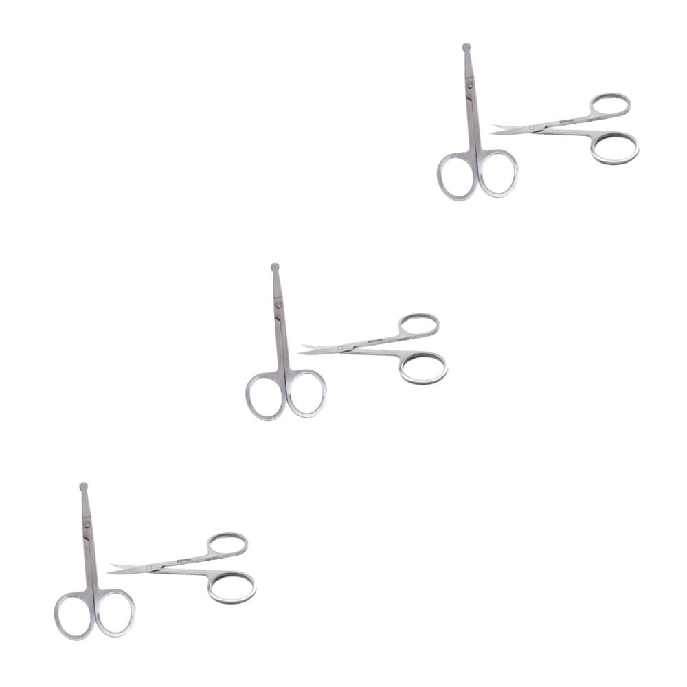 Healvian 3-Piece Nose Hair and Eyebrow Scissors Set