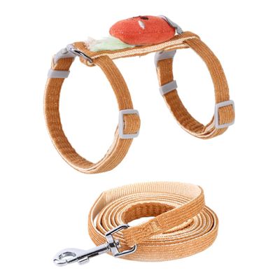 Cartoon Carrot Cat Leash and Harness Set, Orange, S