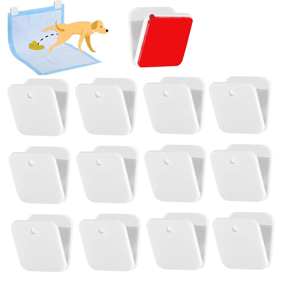 Self-Adhesive Dog Pee Pad Holder Clips, 12-Piece