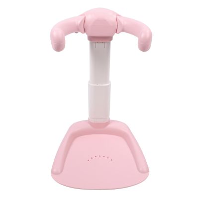 ACOGEDO Ergonomic Baby Bath Tower with Adjustable Height, Non-Slip Base, and Built-In Shower Rack, Pink