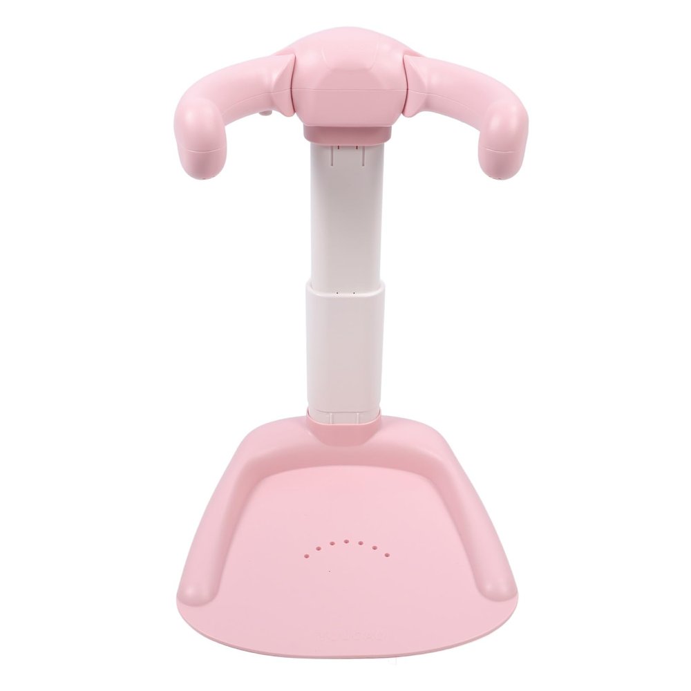 ACOGEDO Ergonomic Baby Bath Tower with Adjustable Height, Non-Slip Base, and Built-In Shower Rack, Pink