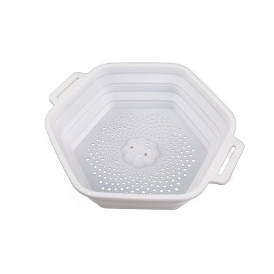 QUXVUIS Portable Foldable Silicone Ice Bath Bucket with Adjustable Strap, White