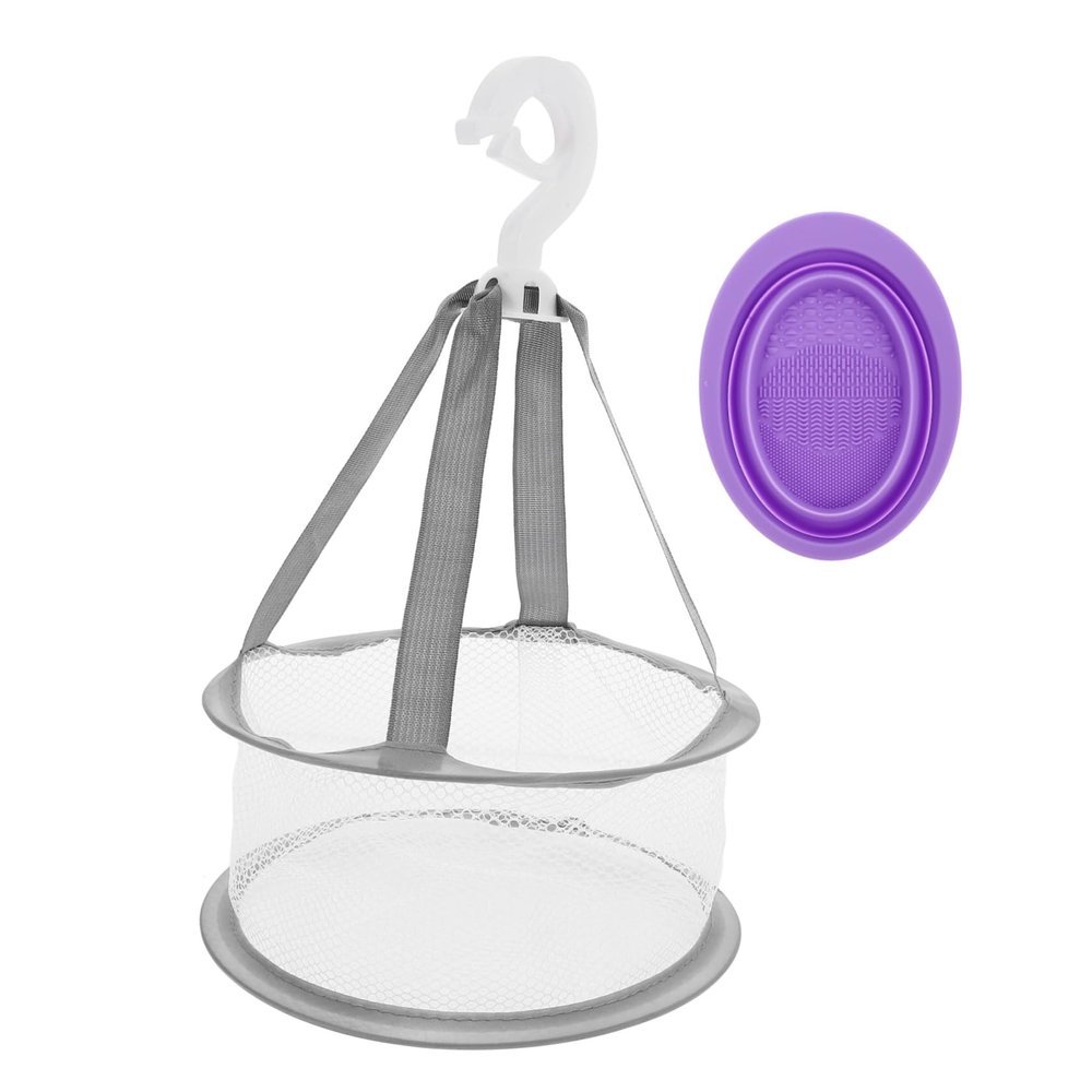 Healvian Makeup Brush Cleaning Set with Silicone Bowl, Foldable Design and Drying Rack