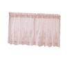 HYTROVE Short Semi-Sheer Pink Lace Curtain view 1