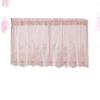 HYTROVE Short Semi-Sheer Pink Lace Curtain view 3