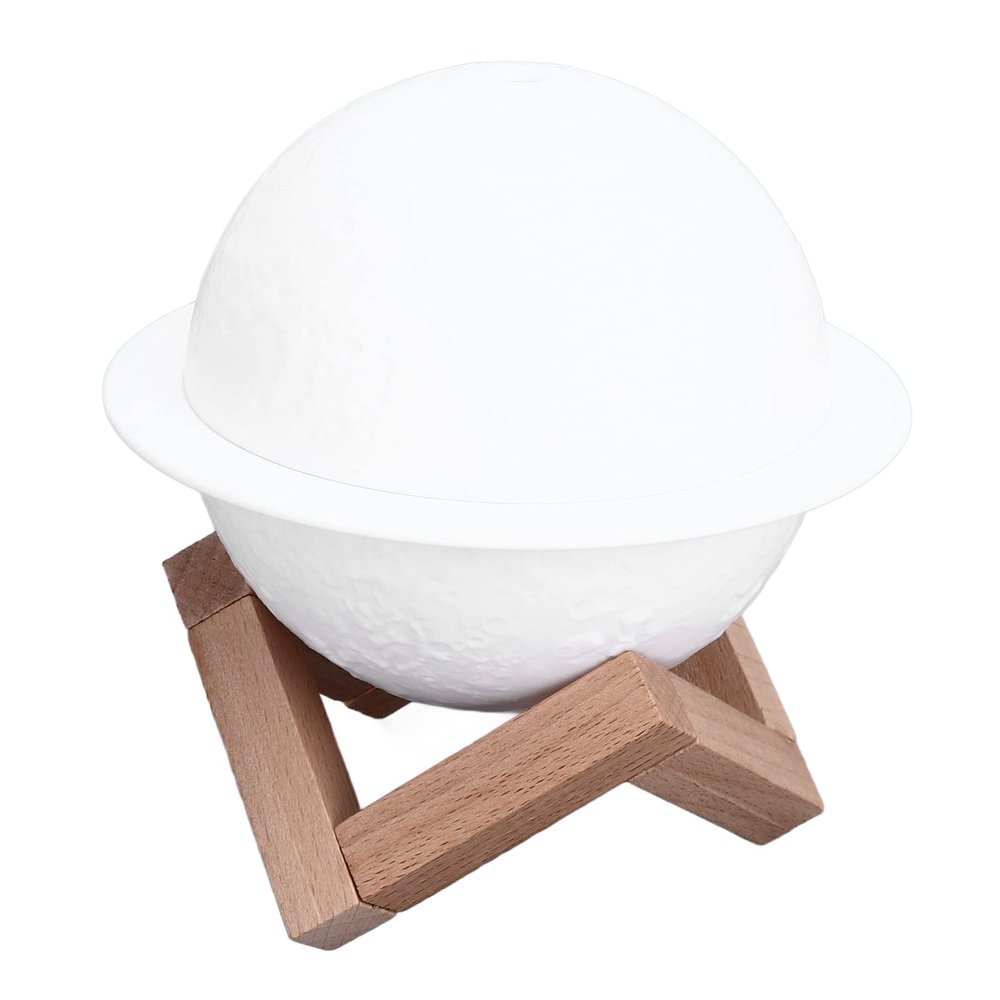 Fafeicy 2-in-1 Planet USB Humidifier and Moonlight Essential Oil Diffuser with 3-Color LED Night Light