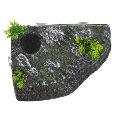 SOIMISS Resin Turtle Basking Platform and Climbing Ramp with Realistic Rock and Water Landscape