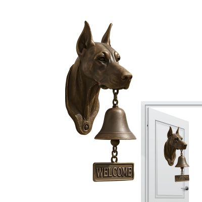 Vintage Outdoor Dinner Bell with Dog-Head Design