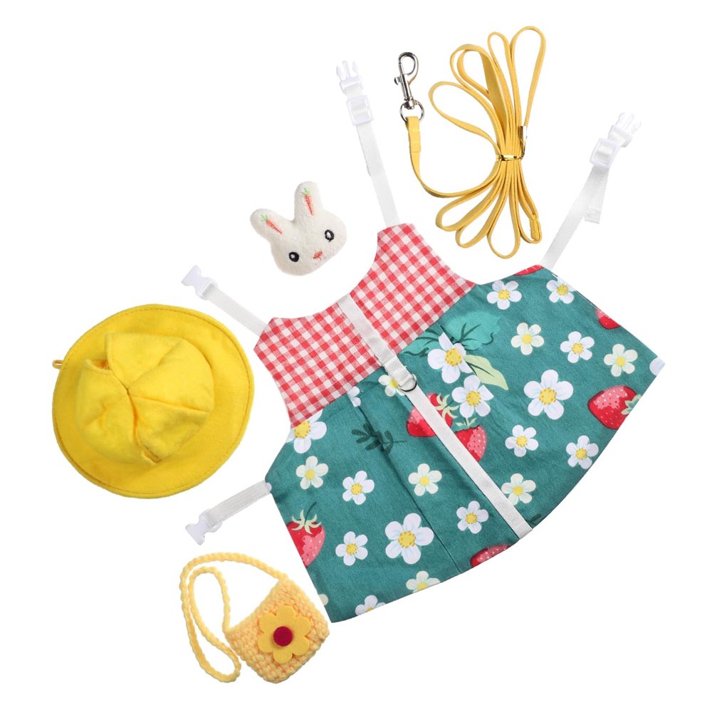 Kisangel Green Polyester Rabbit Leash and Harness for Outdoor Walks, 1 Set