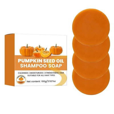 Pumpkin Seed Oil Shampoo Bars for Hair Growth, Dry & Damaged Hair, Vegan Conditioning (4 pcs)