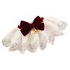 TIKATARER Dog Lace Bib Collar with Bow, Bell and Pearls, Soft Bandana Scarf for Dogs and Cats (S) view 3