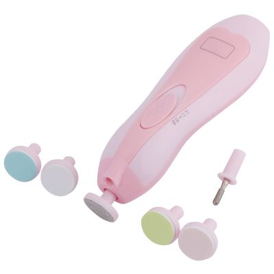 Akozon Electric Baby Nail Clipper and Trimmer, 6 Grinding Heads, LED Light, 4 Speeds, Pink (Rose Red)