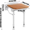 MJMLUCK Folding Wall-Mounted Shower Seat, White, 33 x 29 cm view 2