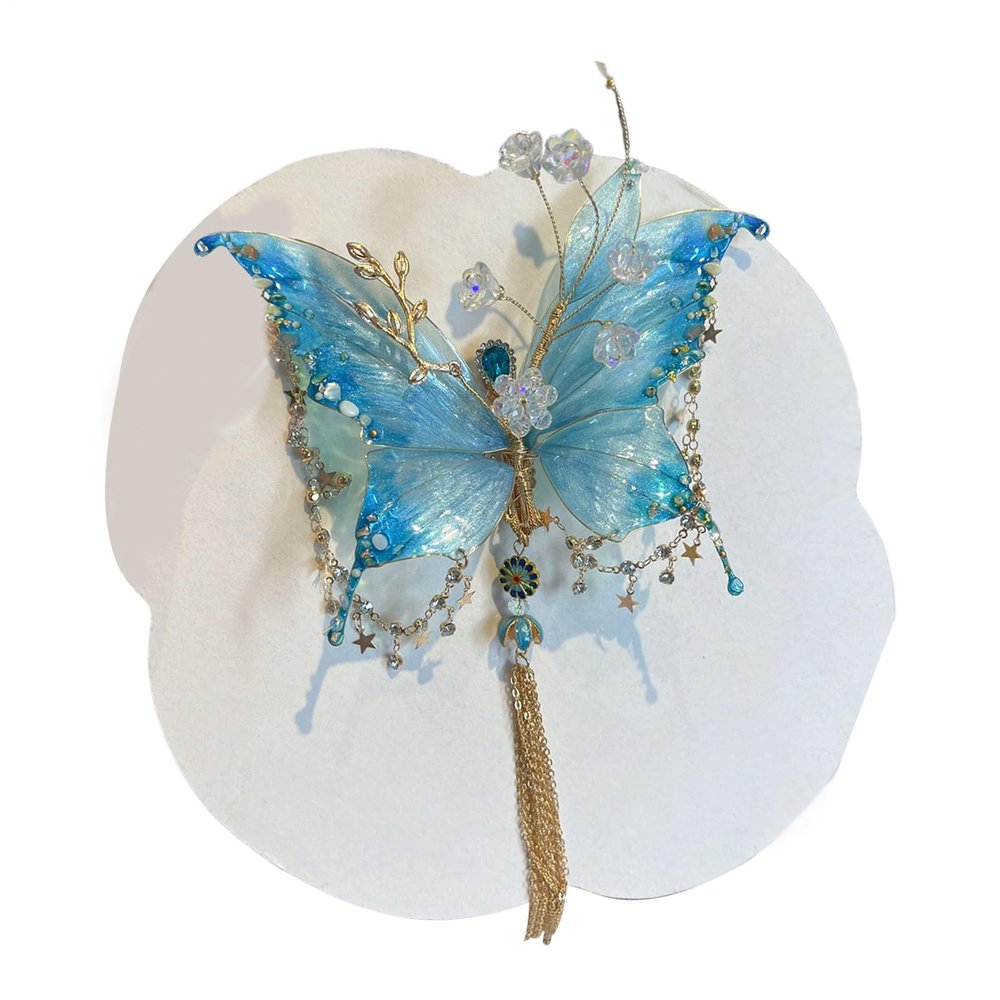 Glitter Flower Hair Clips with Chinese Hair Claw