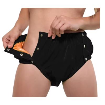LIXIAAOOKWEDG Bunny Wetlook High-Waisted Panties, Black, S