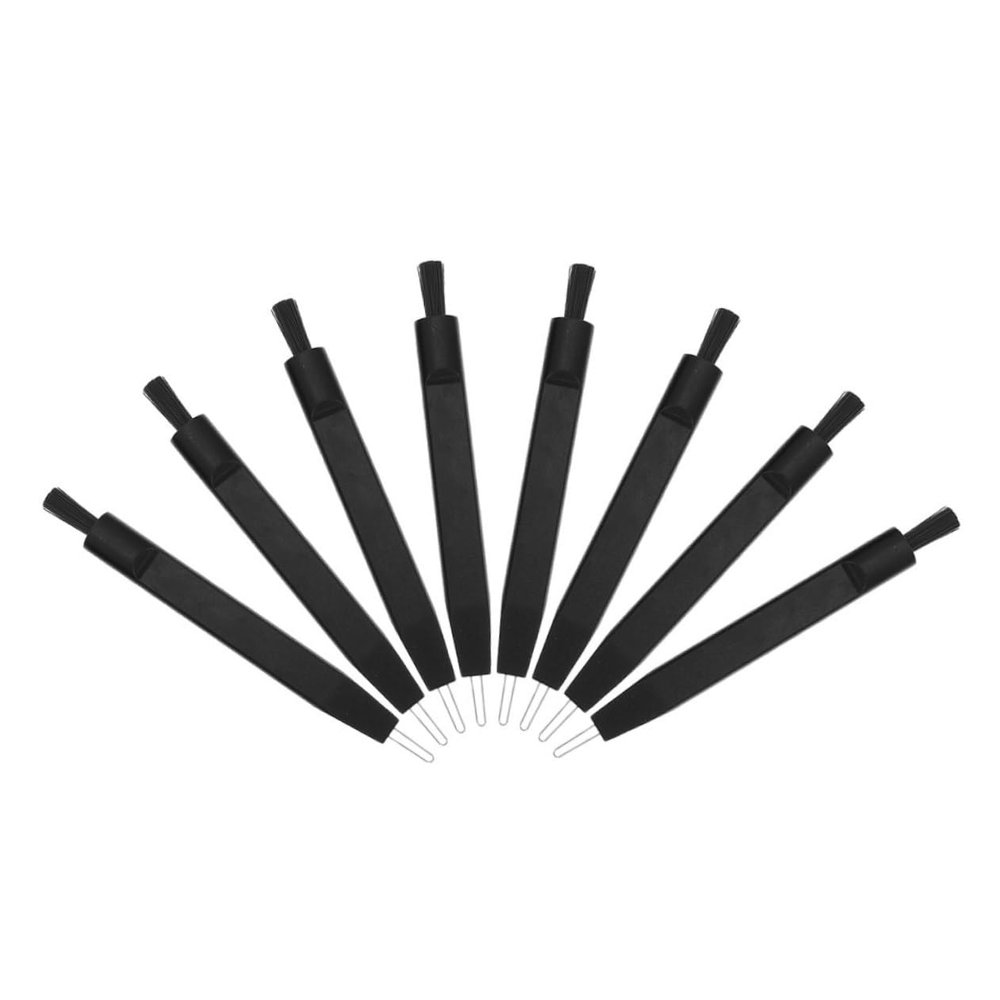 Black Hearing Aid Cleaning Brushes, 8 Pieces with U-Hooks