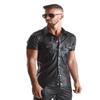 Regnes Fetish Planet Men's Matte Black Wetlook Shirt RMLuca001 view 1