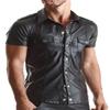Regnes Fetish Planet Men's Matte Black Wetlook Shirt RMLuca001 view 2
