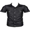 Regnes Fetish Planet Men's Matte Black Wetlook Shirt RMLuca001 view 4
